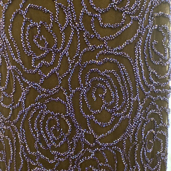 PRIMAVERA COUTURE Backless gown black with royal blue beads sz 4 evening gown - Picture 4 of 16